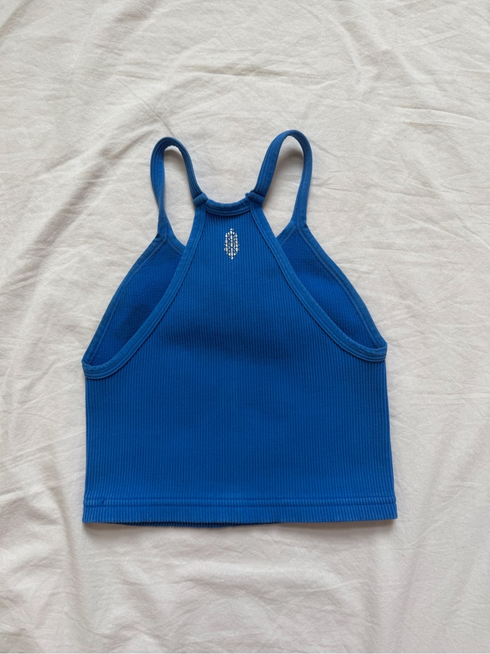 Free People Cobalt Ribbed Halter Crop Tank